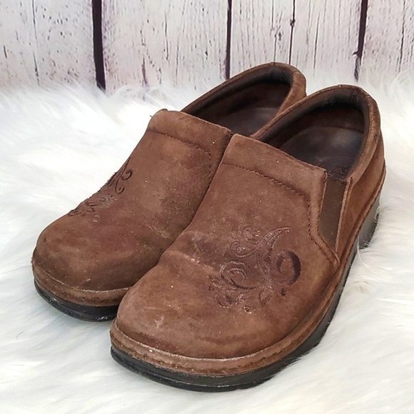 KLOGS MISSION MOCHA MOLE EMBROIDERED LEATHER SUEDE SHOES WOMENS SIZE 7M - Picture 4 of 17